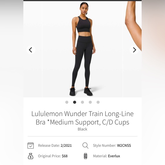 🍋Women’s Lululemon Wunder Train Long-Line Bra size 4 -C/D cup🍋 - Picture 6 of 7